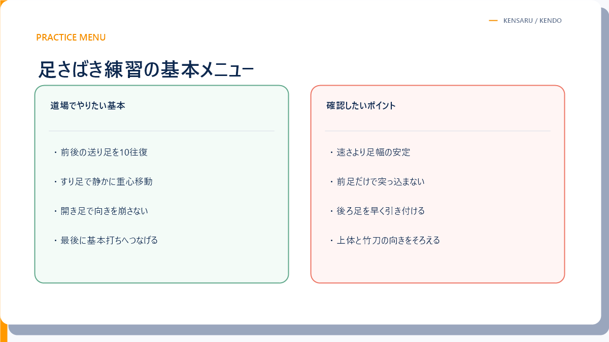 足さばき練習の基本メニューの図解