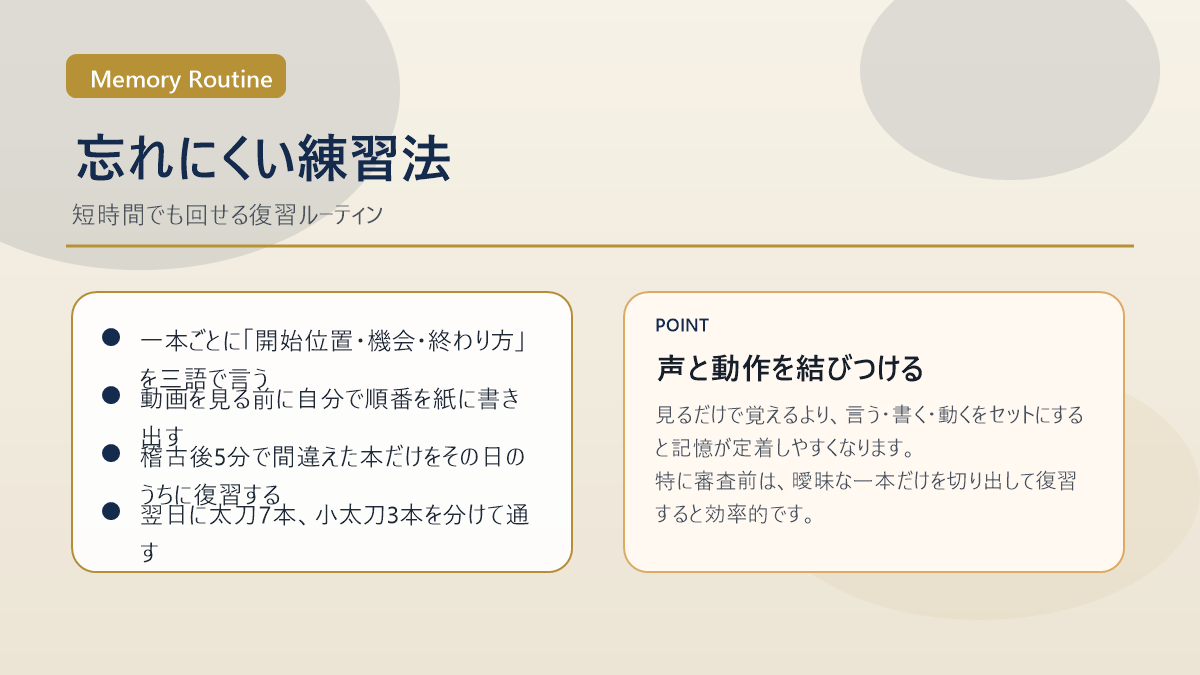 忘れにくい剣道形の練習方法の図解