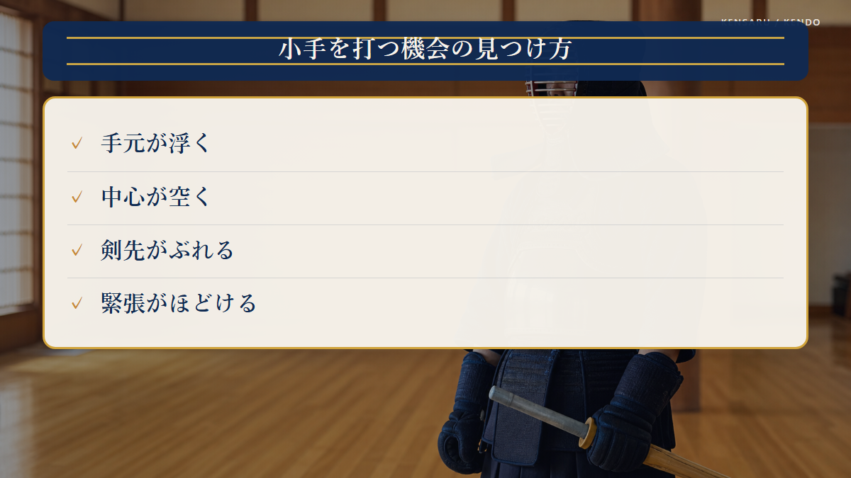 小手を打つ機会の見つけ方をまとめた図解