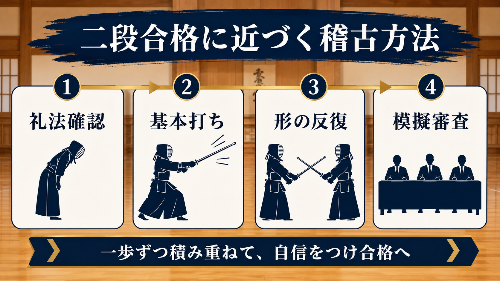 剣道二段合格に近づく稽古方法の図解
