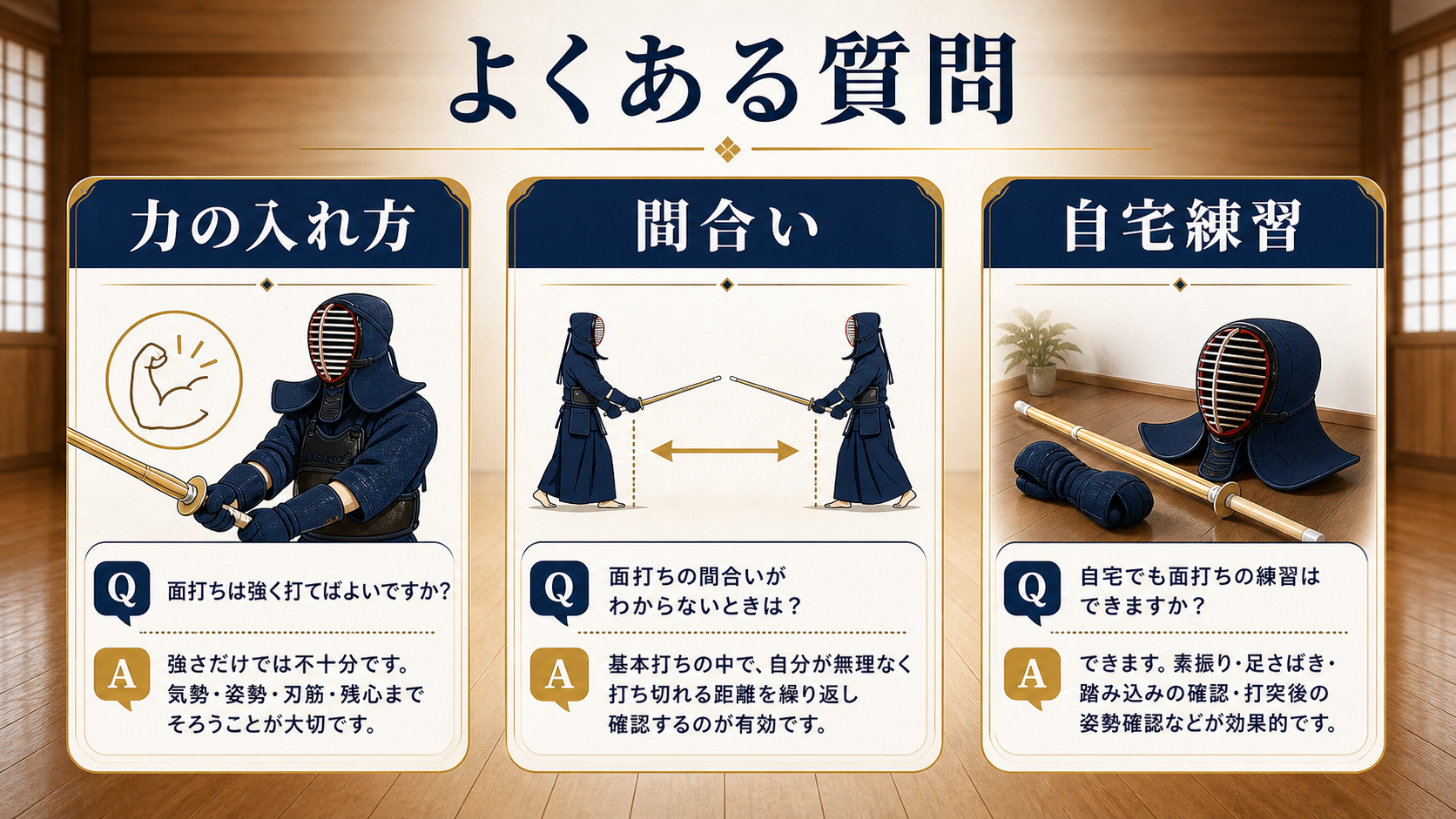 面打ちのコツでよくある質問の図解
